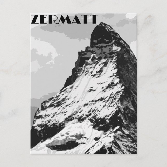 Zermatt Switzerland Vintage Travel Poster Postcard (Front)