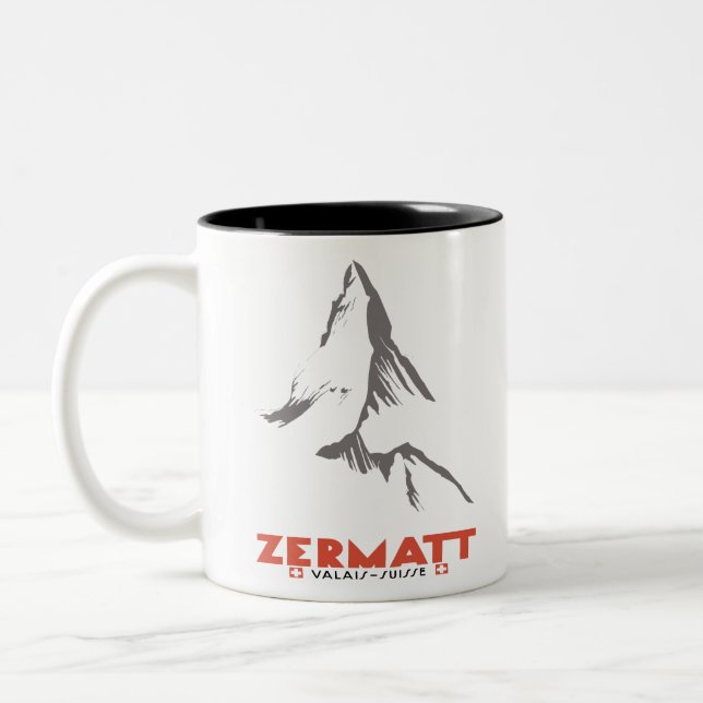 Zermatt, Valais, Switzerland Two-Tone Coffee Mug (Left)