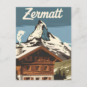 Zermatt vintage postcard