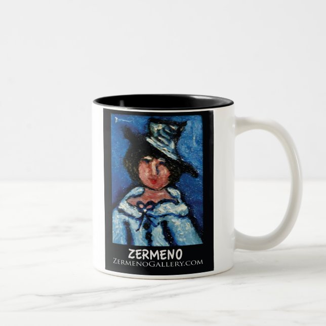 Zermeno's Little Parissiene in Hat Two-Tone Coffee Mug (Right)