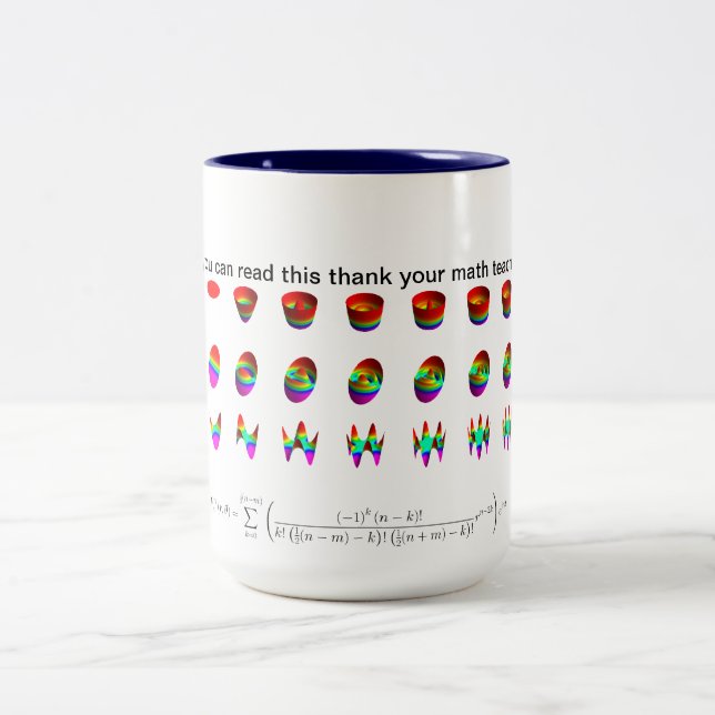 Zernike mug, thank your math teacher Two-Tone coffee mug (Center)