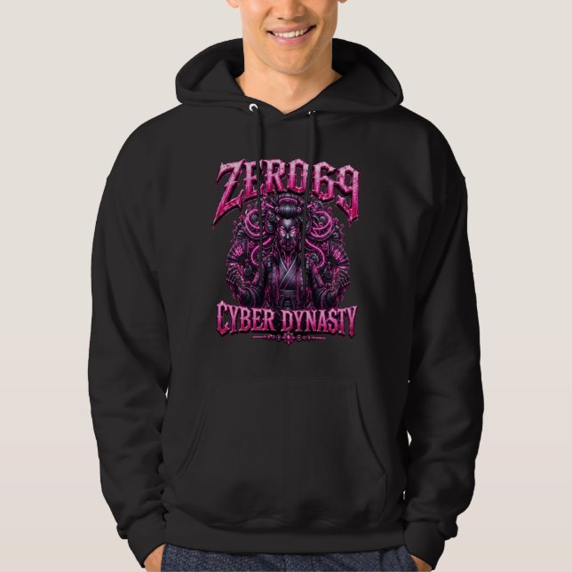 ZERO69 Cyber Dynasty – Neon Geisha Protocol Hoodie (Front)