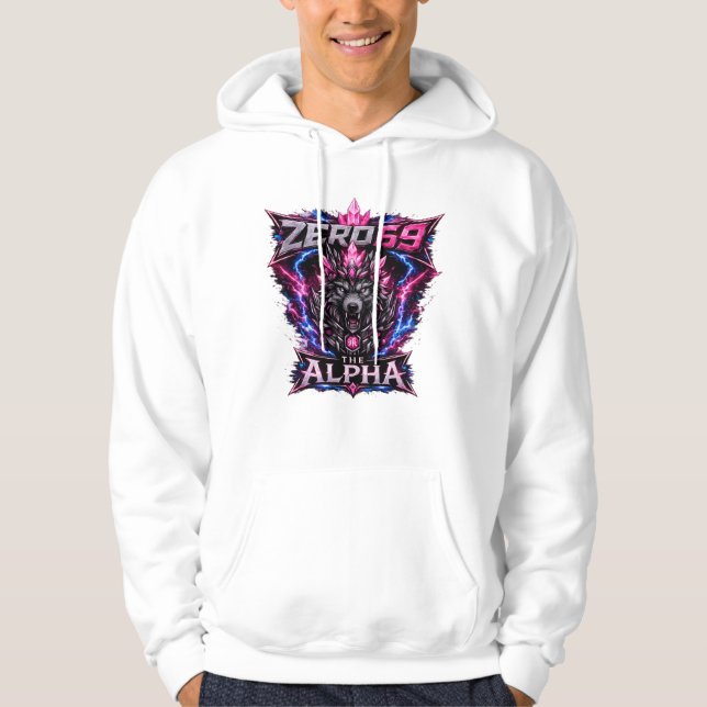 ZERO69 The Alpha Neon Wolf Hoodie (Front)