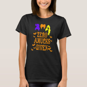 Zero Amucks Given Amuck With Bat Witch Halloween T-Shirt