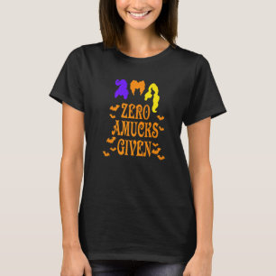 Zero Amucks Given Amuck With Bat Witch Halloween T-Shirt
