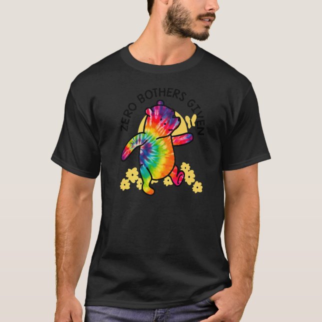 Zero Bothers Given Tie Dye Dancing Bear T-Shirt (Front)