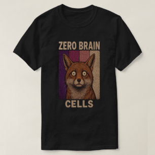Zero Brain Cells Fox Meme – Funny Cute Animal T-Shirt