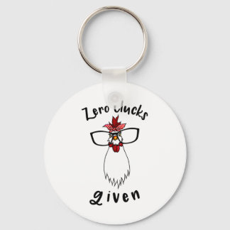 Zero Clucks Given Funny Chicken Farm Farmer Rooste Key Ring