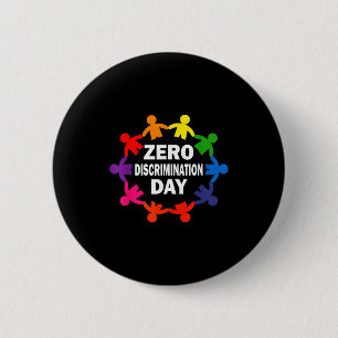 Zero discrimination day - equality inclusion human 6 cm round badge