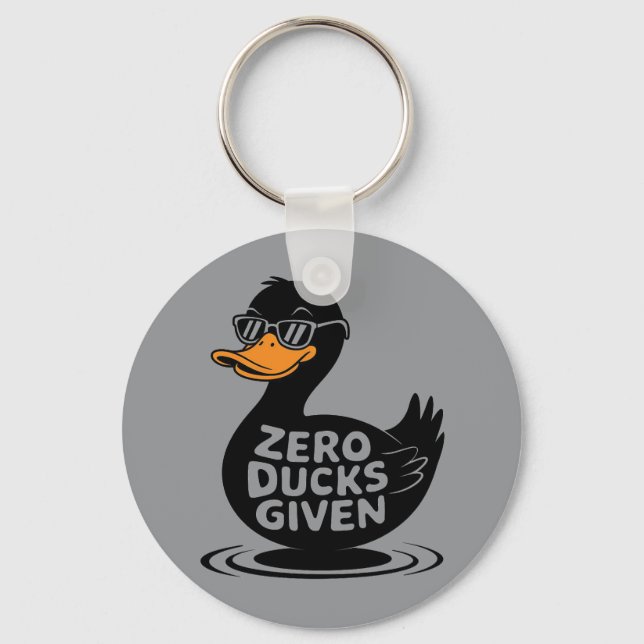 Zero Ducks Given - Funny Cool Duck Design  Key Ring (Front)