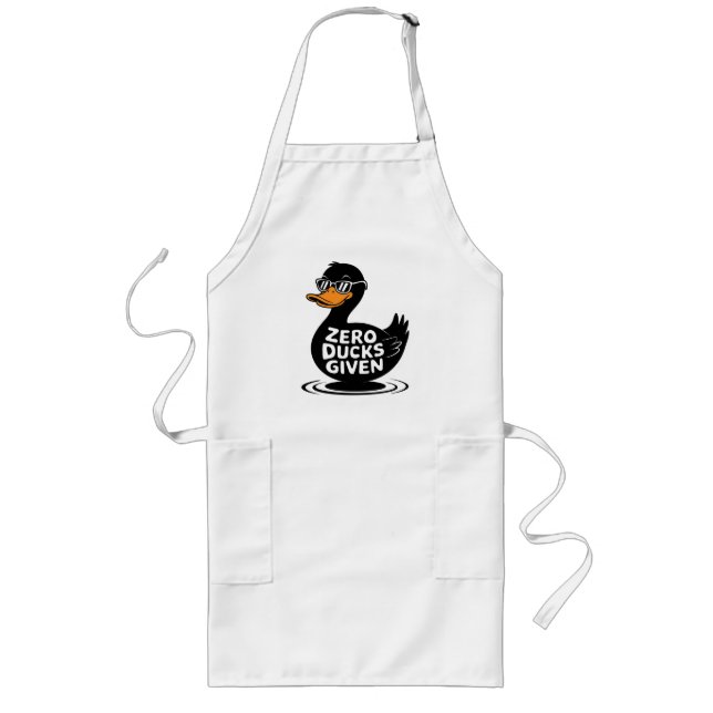 Zero Ducks Given - Funny Cool Duck Design  Long Apron (Front)