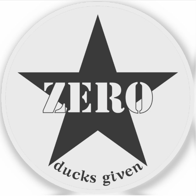 Zero Ducks Given Star (black) (Front)