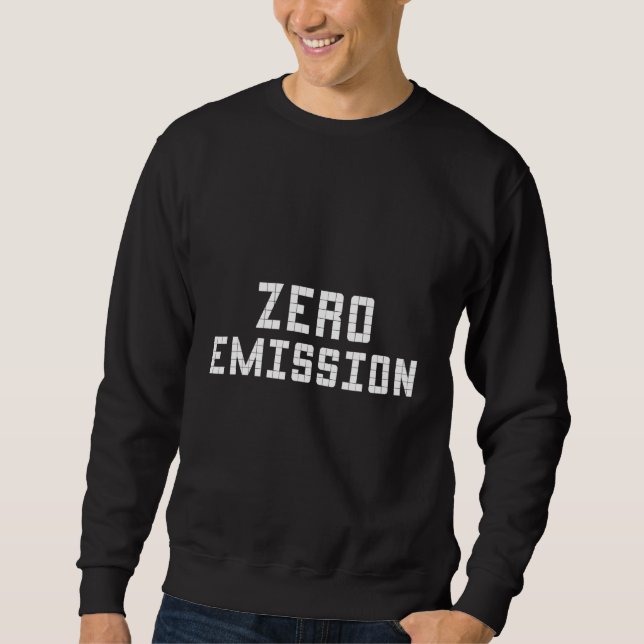 Zero Emission Solid Graphic Electric Cars Design Sweatshirt (Front)