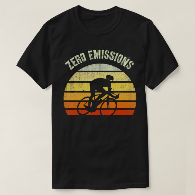 ZERO EMISSIONS Ride Your Bike Cycologist Save Eart T-Shirt (Design Front)