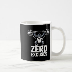 Zero Excuses Gorilla Gym Motivational Workout Coffee Mug