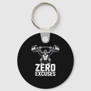 Zero Excuses Gorilla Gym Motivational Workout  Key Ring