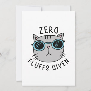 Zero Fluffs Given Thank You Card