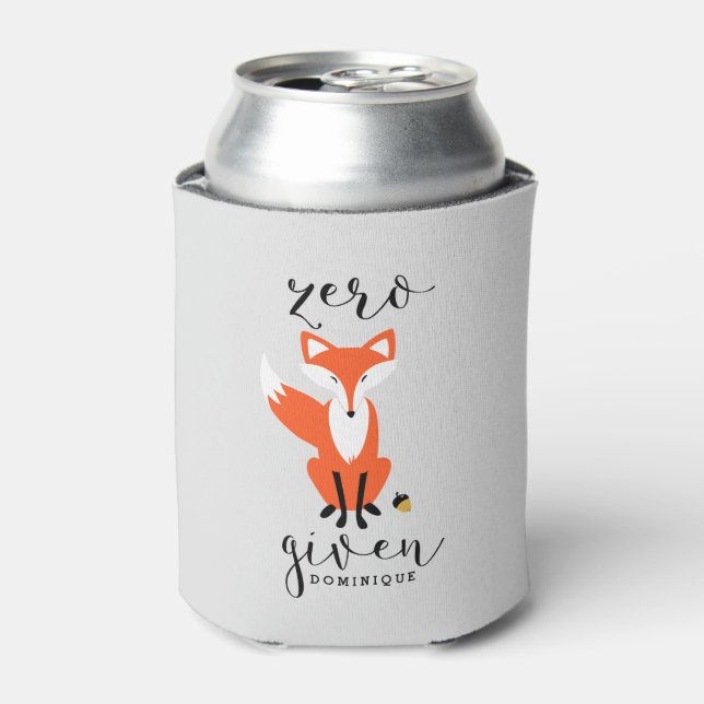 Zero Fox Given Funny Pun Personalised Can Cooler (Can Front)
