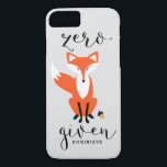 Zero Fox Given Funny Pun Personalised iPhone 8/7 Case<br><div class="desc">Modern and unique iPhone case featuring modern calligraphy and fox illustration. This case will be perfect as a gift.</div>
