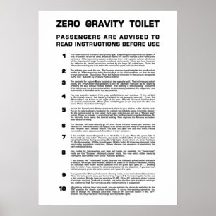 Zero Gravity Bathroom Full black text Poster