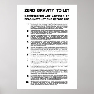 Zero Gravity Bathroom  Full black text Poster