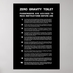 Zero Gravity Bathroom Full white text Poster
