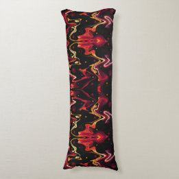 Zero Gravity Painting Abstract in Orange and Black Body Cushion