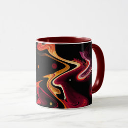 Zero Gravity Painting Abstract in Orange and Black Mug