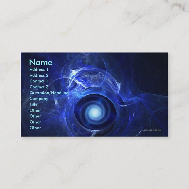 Zero Gravity Turbine Business Card Template (Front)