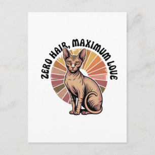 Zero Hair Maximum Love Sphynx Art Postcard
