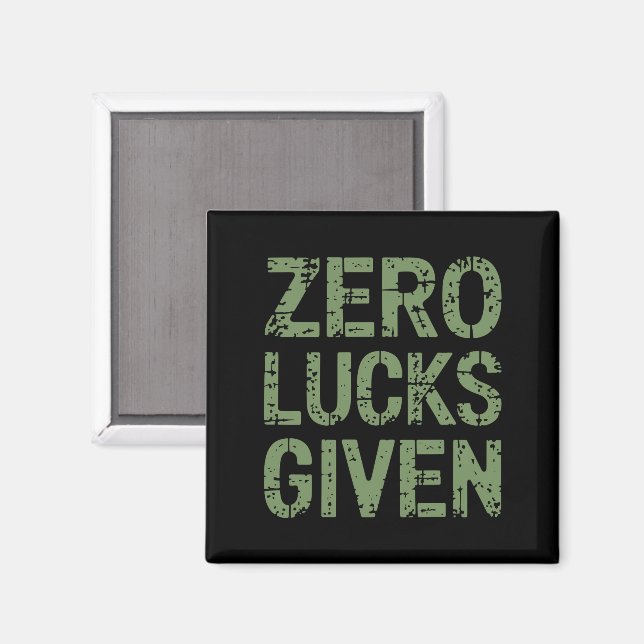 Zero Lucks Given St Paddy's Day Hilarious Patricks Magnet (Front/Back)