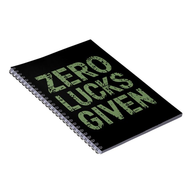 Zero Lucks Given St Paddy's Day Hilarious Patricks Notebook (Right Side)