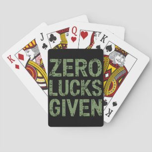 Zero Lucks Given St Paddy's Day Hilarious Patricks Playing Cards