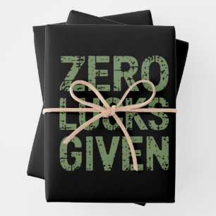 Zero Lucks Given St Paddy's Day Hilarious Patricks Wrapping Paper Sheet