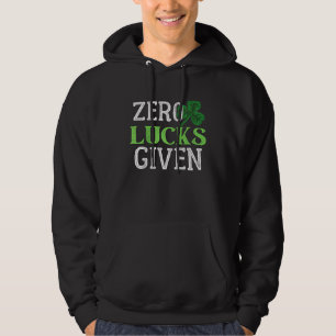 Zero Lucks Given Vintage St Patrick's Day Raglan Hoodie