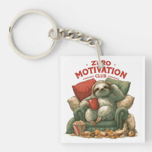 Zero Motivation Club Sloth Relaxing in Armchair Key Ring