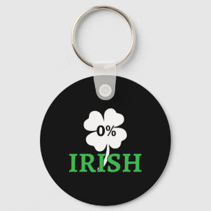Zero Percent Irish Lucky Shamrock 0% Irish St Patr Key Ring