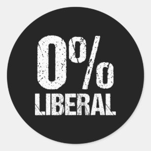 Zero Percent Liberal Funny Political Party 0% Anti Classic Round Sticker