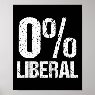 Zero Percent Liberal Funny Political Party 0% Anti Poster