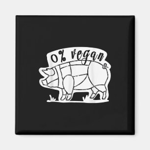 Zero Percent Vegan Funny Bbq Carnivore Meat Eater Magnet
