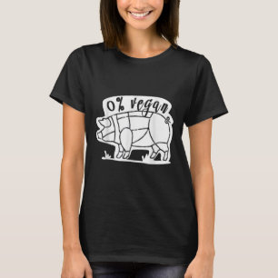 Zero Percent Vegan Funny Bbq Carnivore Meat Eater T-Shirt