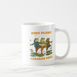Zero Plans Maximum Vibes Funny Frog Hoodie Chill V Coffee Mug