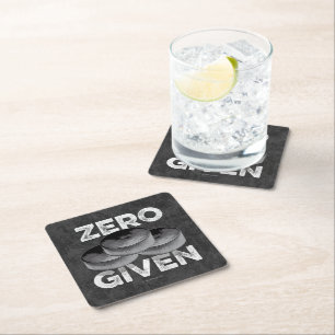 Zero Pucks Given (Hockey) Square Paper Coaster