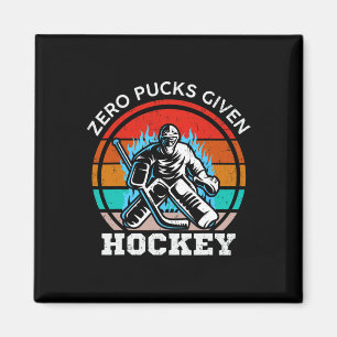 Zero Pucks Given Retro Vintage Ice Hockey Gifts Fo Magnet