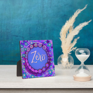 Zero Purple Floral Whimsical Inspiration Easel Plaque