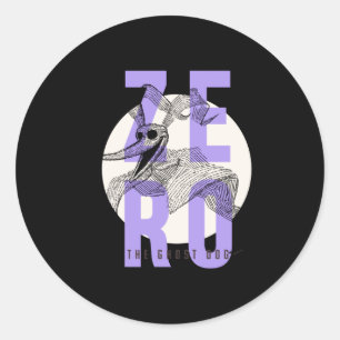 Zero The Ghost Dog Tygraphy  Classic Round Sticker