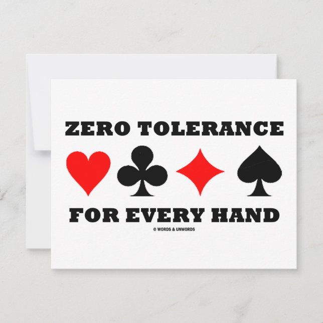 Zero Tolerance For Every Hand (Front)