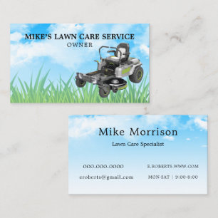 Zero Turn Lawn Care Specialist  Business Card