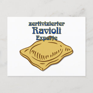 Zertivizierter Ravioli Experte Pasta Zitat  Postcard