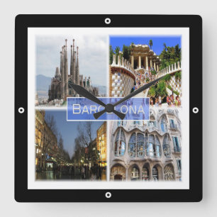 zES010 BARCELONA, Spain, Europe, Square Wall Clock